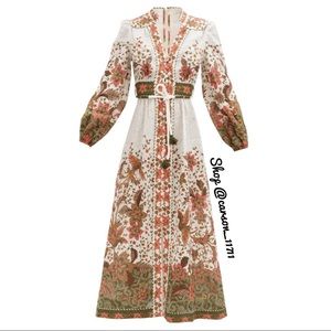 NEW Zimmermann Empire Batik Long Dress AU0P